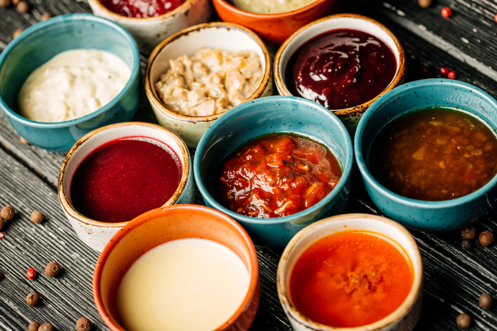 set of different sauces