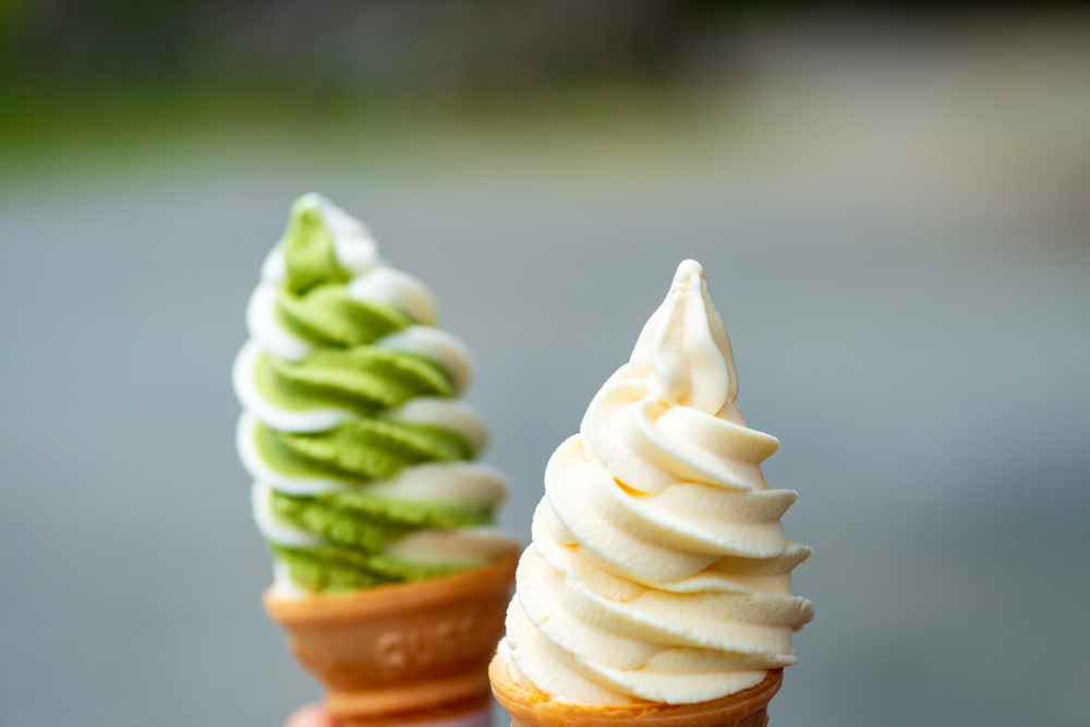 two soft serve ice creams