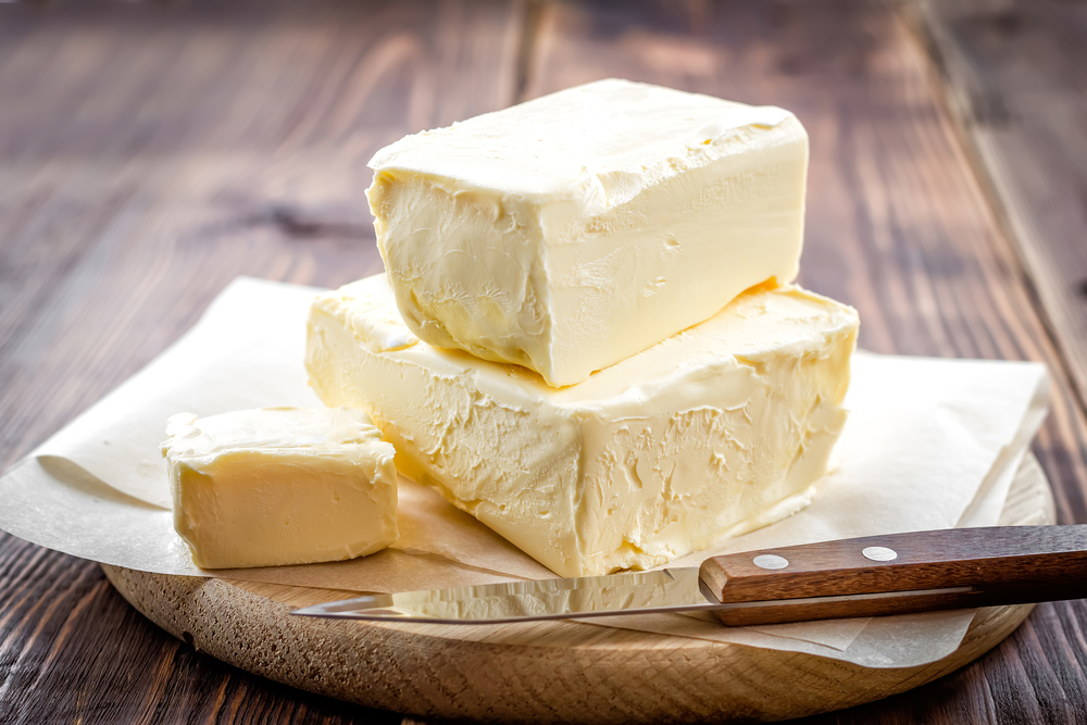 butter in a wooden dish