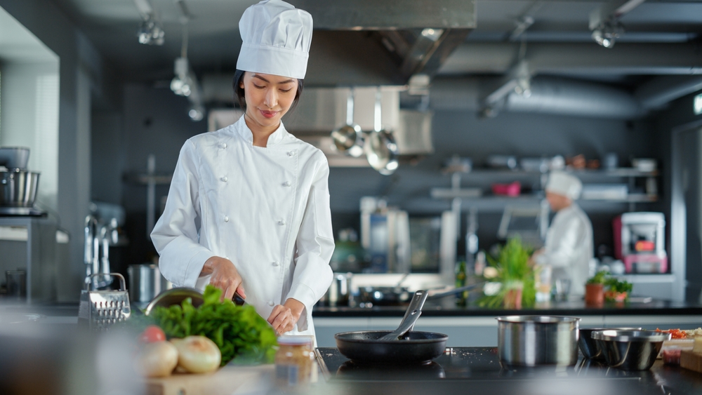 a chef preparing food