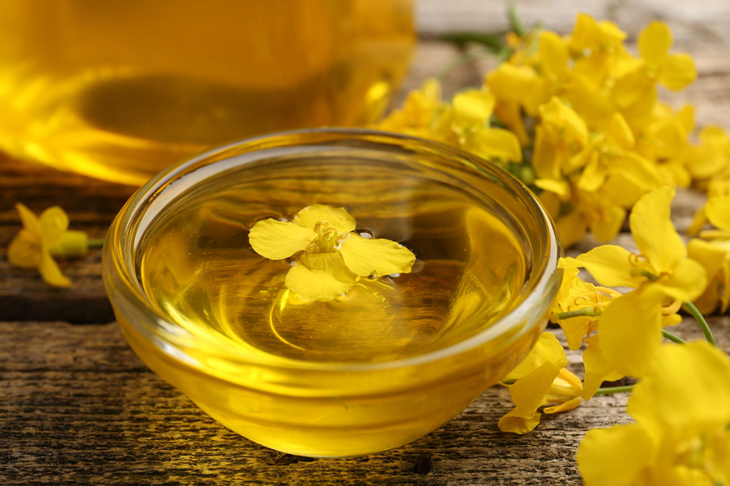 rapeseed oil in a small bowl